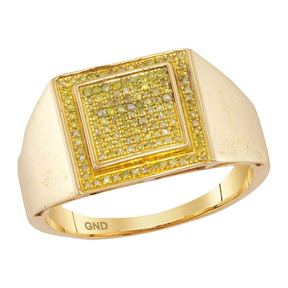10kt Gold Diamond Cluster Ring for Men - Wedding & Gift