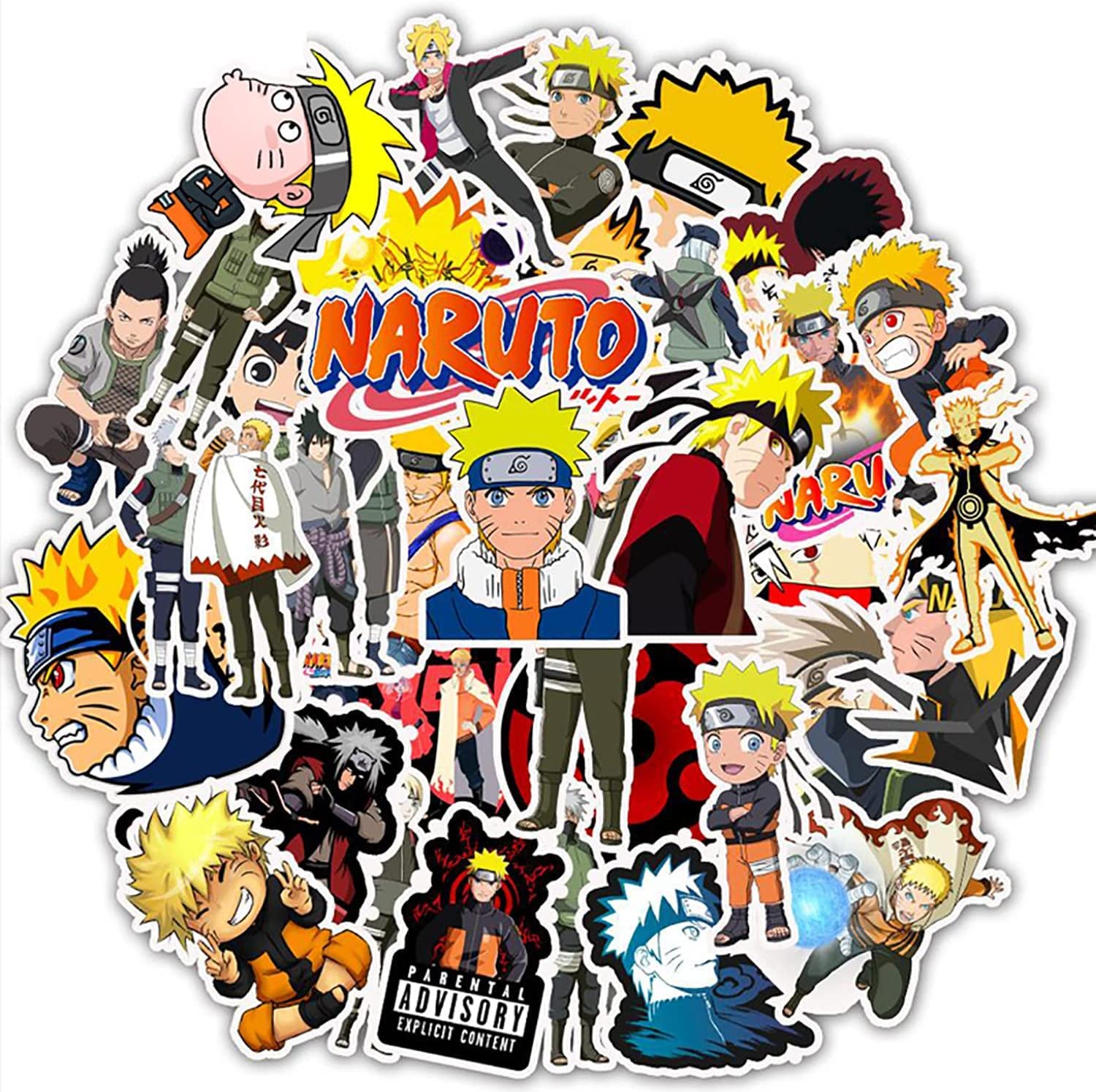 50Pcs Japanese Anime Ninja Stickers - Vinyl Waterproof Decals for Skateboard, Phone, Laptop, Water Bottle, Luggage - Perfect for Kids, Teens & Adults - Great for DIY Crafts, School Supplies & Gift Giving