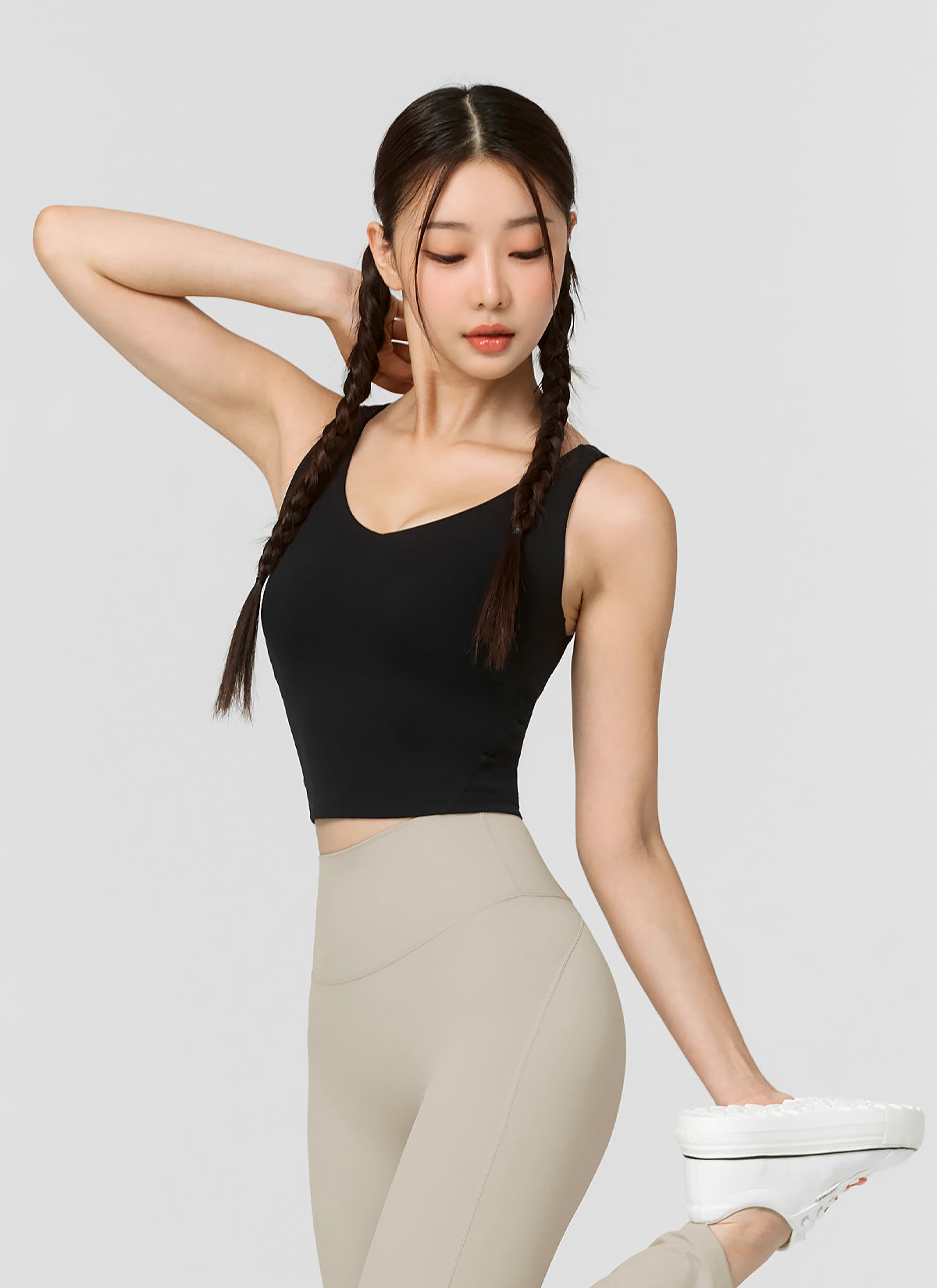 Black Label Signature V-Neck Crop Top for Women - Sexy Casual & Party Wear - Perfect for Dates, Clubbing, and Summer Outfits