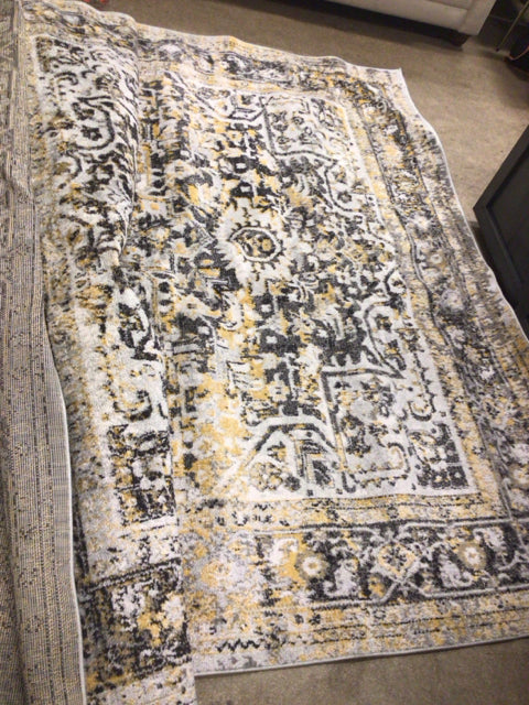 8' X 10' Handmade Turkish Gold Rug - Premium Bodrum Wool Carpet for Living Room, Bedroom & Dining Area - Luxurious Home Decor & Floor Covering