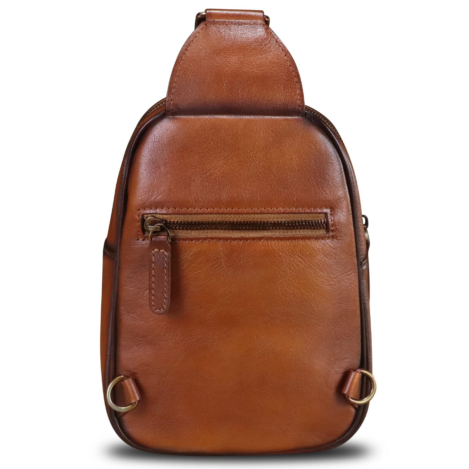 LRTO Genuine Leather Crossbody Sling Bag for Women & Men - Compact Chest Bag & Travel Backpack for Hiking, Sports, Gym, Work & Daily Use