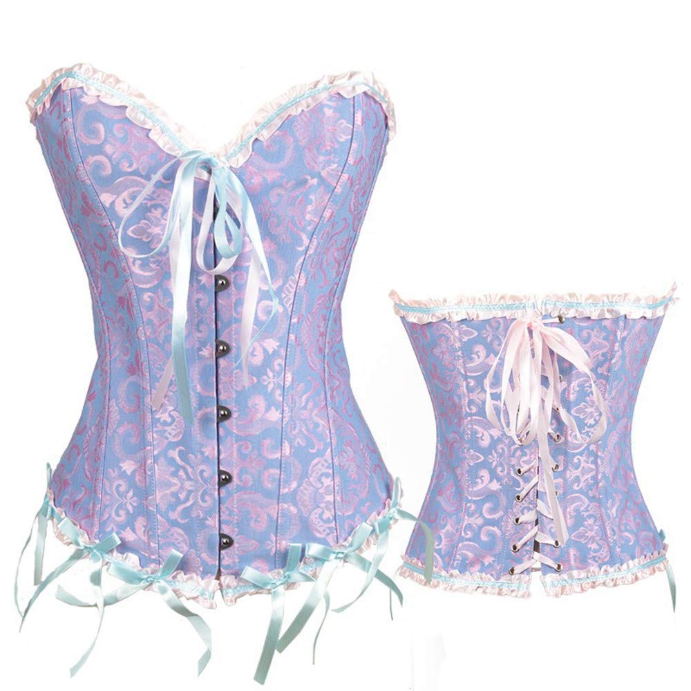 Victorian Corset Tops for Women - Overbust Longline Steel Boned Corsets with Lace Trim | Plus Size Renaissance Bustiers | Perfect for Cosplay, Historical Reenactments & Burlesque Shows