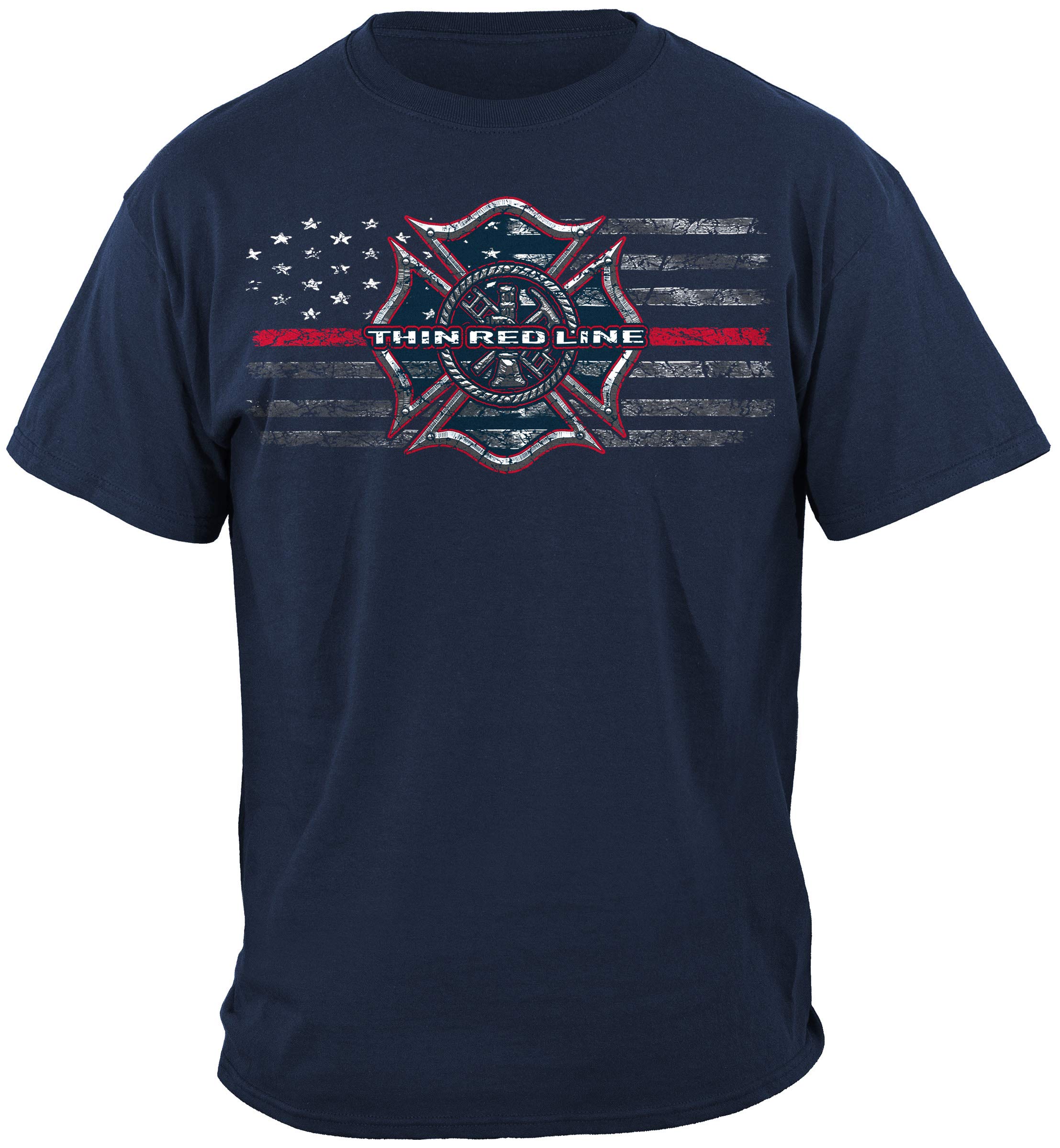 Erazor Bits Firefighter Fire Dog T-Shirt - Volunteer Bulldog Fireman Graphic Tee for Men - Casual Wear & Fire Station Apparel Gift