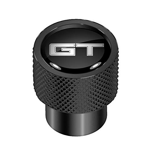 Black Aluminum Tire Valve Stem Caps for Ford Mustang GT - Durable & Stylish Wheel Accessories for Car Enthusiasts (Perfect for Car Shows, Racing & Custom Builds)