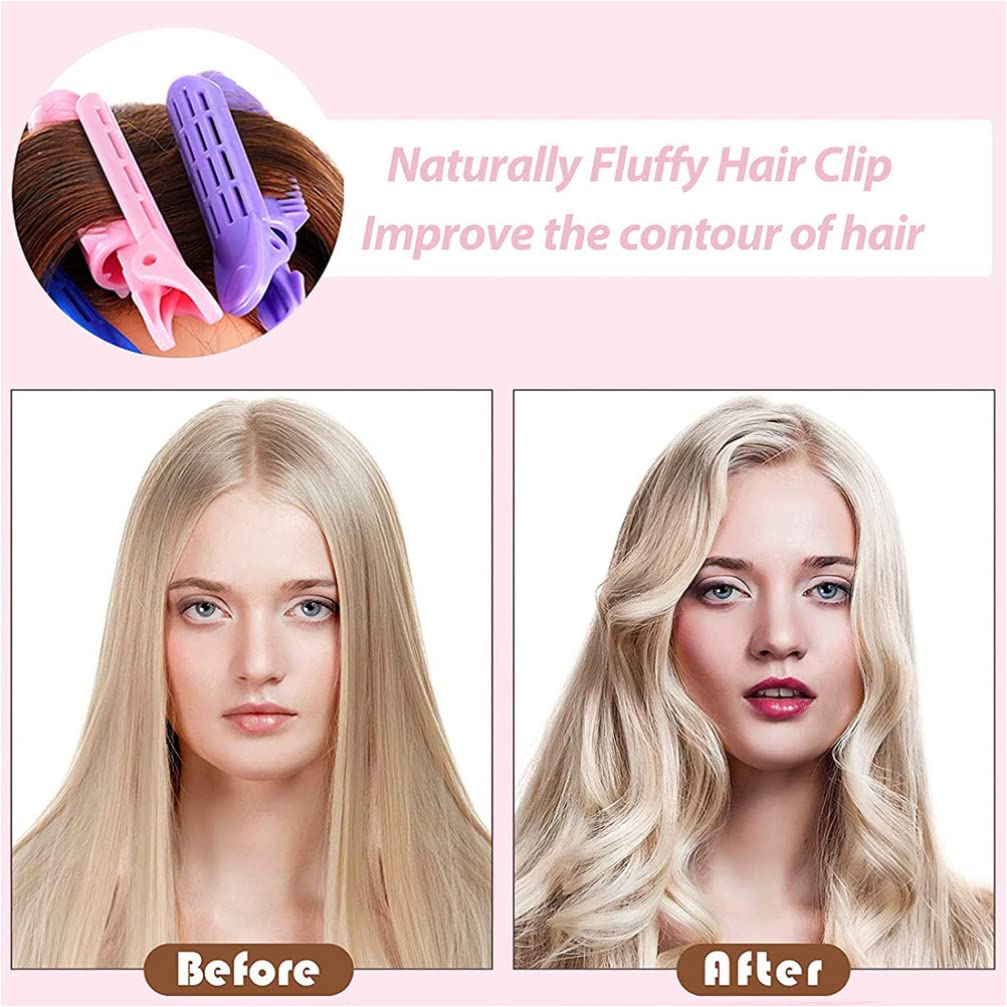 LALAFINA 6pcs Hair Clips Set - Self Grip Hair Rollers & Volume Clips for Root Lifting & Styling | Acrylic Hairpins for Fluffy Curls (Perfect for Salon, Home Styling & DIY Hair Care)