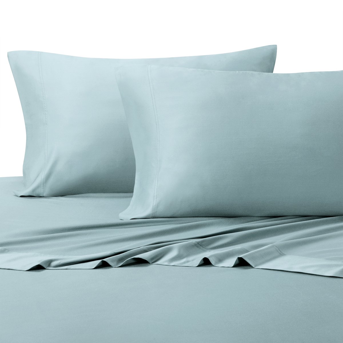 Luxury Royal Hotel Bedding Sheet Set - Silky Soft Bamboo Viscose & Cotton Blend (60% Bamboo Viscose, 40% Cotton) - Split-King Size in Blue - Perfect for Master Bedrooms, Guest Rooms & Luxury Hotels