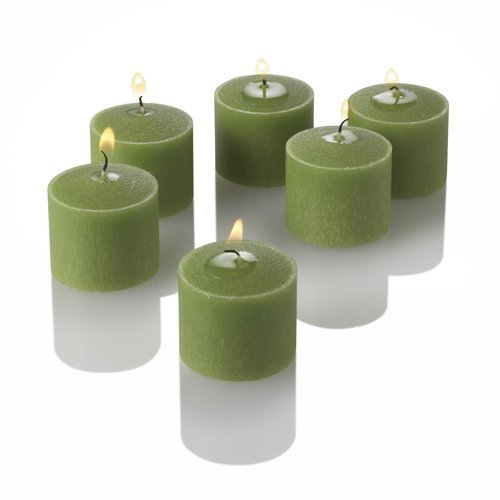 Premium 144-Pack Green Votive Candles with Matching Square Holders - Bulk Set for Weddings, Parties, Restaurants & Home Decor