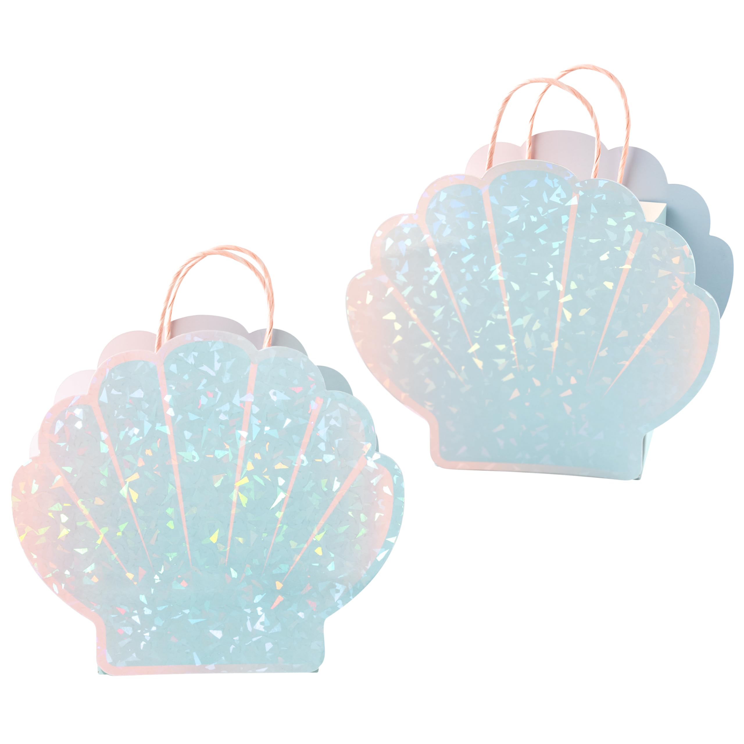 Cheerland Seashell Party Favor Bags - 8 Pack Mermaid Birthday Decorations, Under the Sea Theme Party Supplies, Summer Ocean Beach Picnic Celebration Gift Bags for Kids & Adults - Perfect for Birthday Parties, Baby Showers, and Beach Themed Events