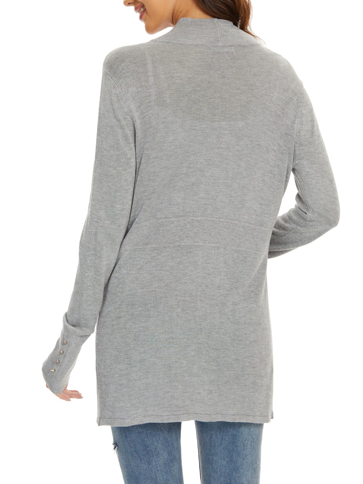 Women's Lightweight Open Front Cardigan Sweater - Long Sleeve Dressy Casual Knitwear for Spring & Early Fall | Perfect for Office, Layering & Everyday Wear