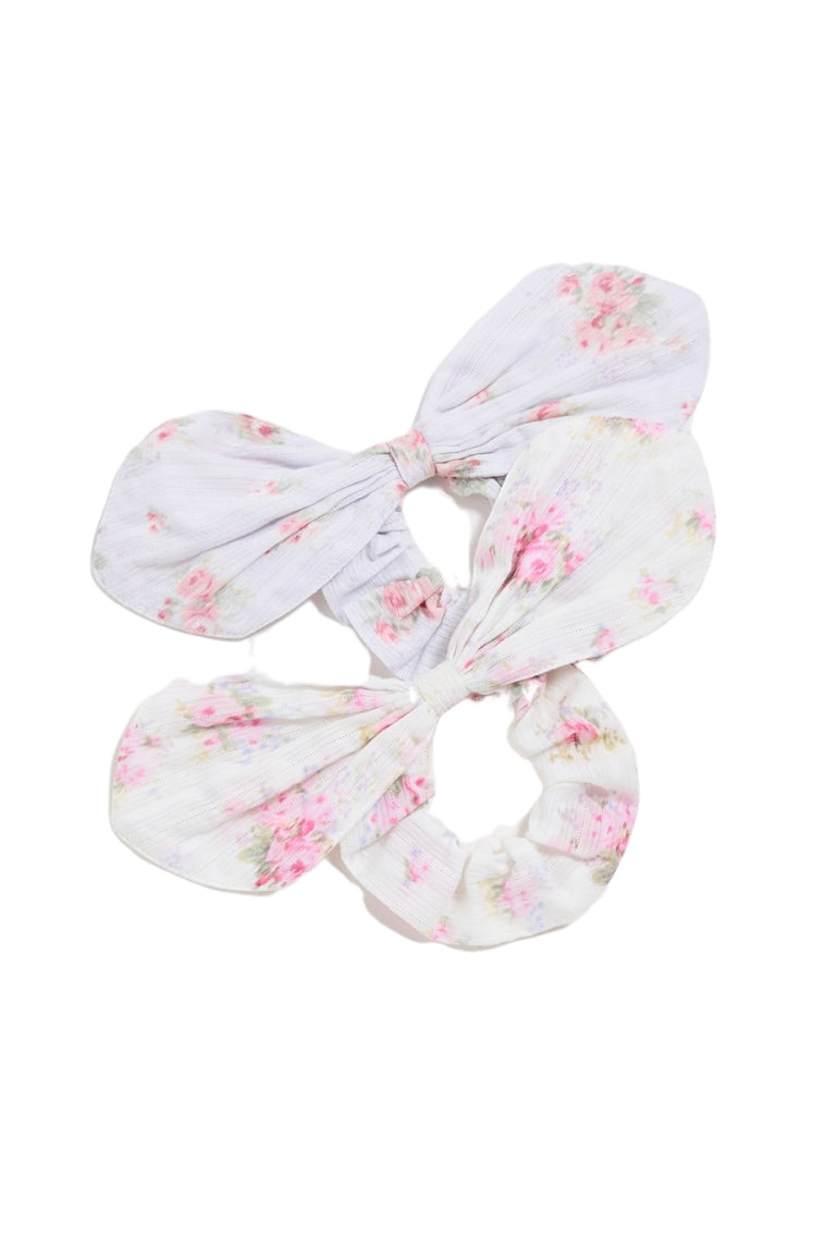 Floral Scrunchies for Women - Stretchy Hair Ties with Elegant Flower Designs - Perfect for Work, Gym, and Everyday Use