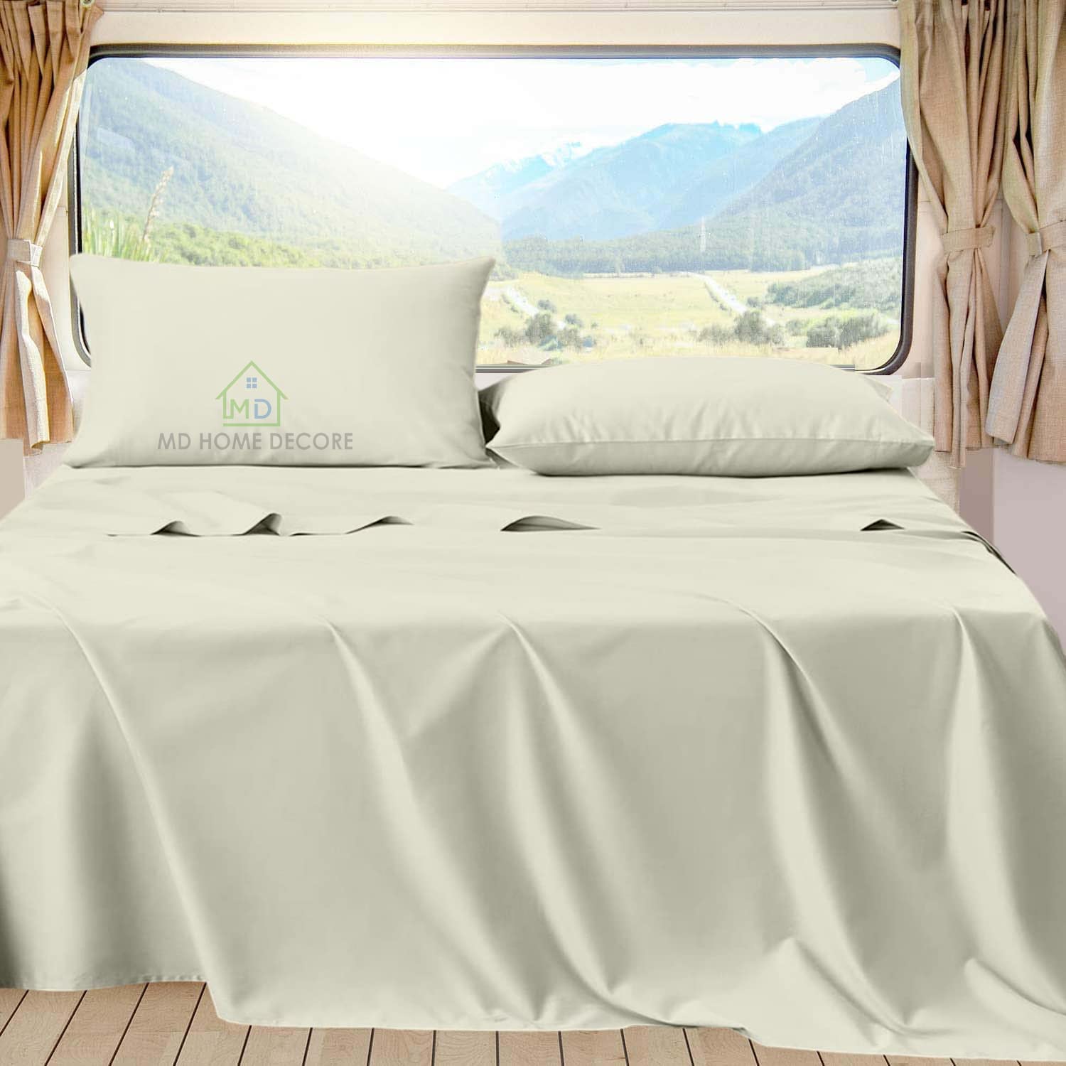 Premium Microfiber RV King Sheets Set 72x80 - Ultra Soft Cooling Bedding with Pillowcases - Luxury 1800 Thread Count for Campers & Travel Trailers - Fits Mattress Up to 9