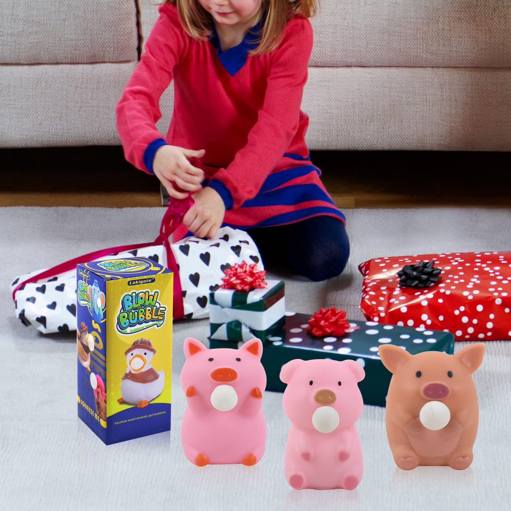 **3 Pack Cute Pig Squishy Fidget Toys for Kids & Adults - Stress Relief for Autism, ADHD, Anxiety - Non-Toxic Sensory Toys for Relaxation & Focus - Perfect for Home, Office, and Classroom Use**