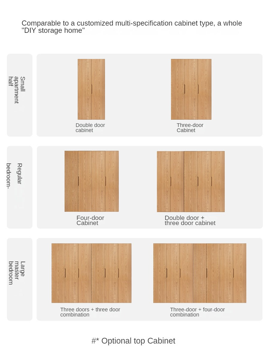 Solid Oak Wood Wardrobe - Premium Quality, Spacious Storage for Bedroom, Closet & Home Organization