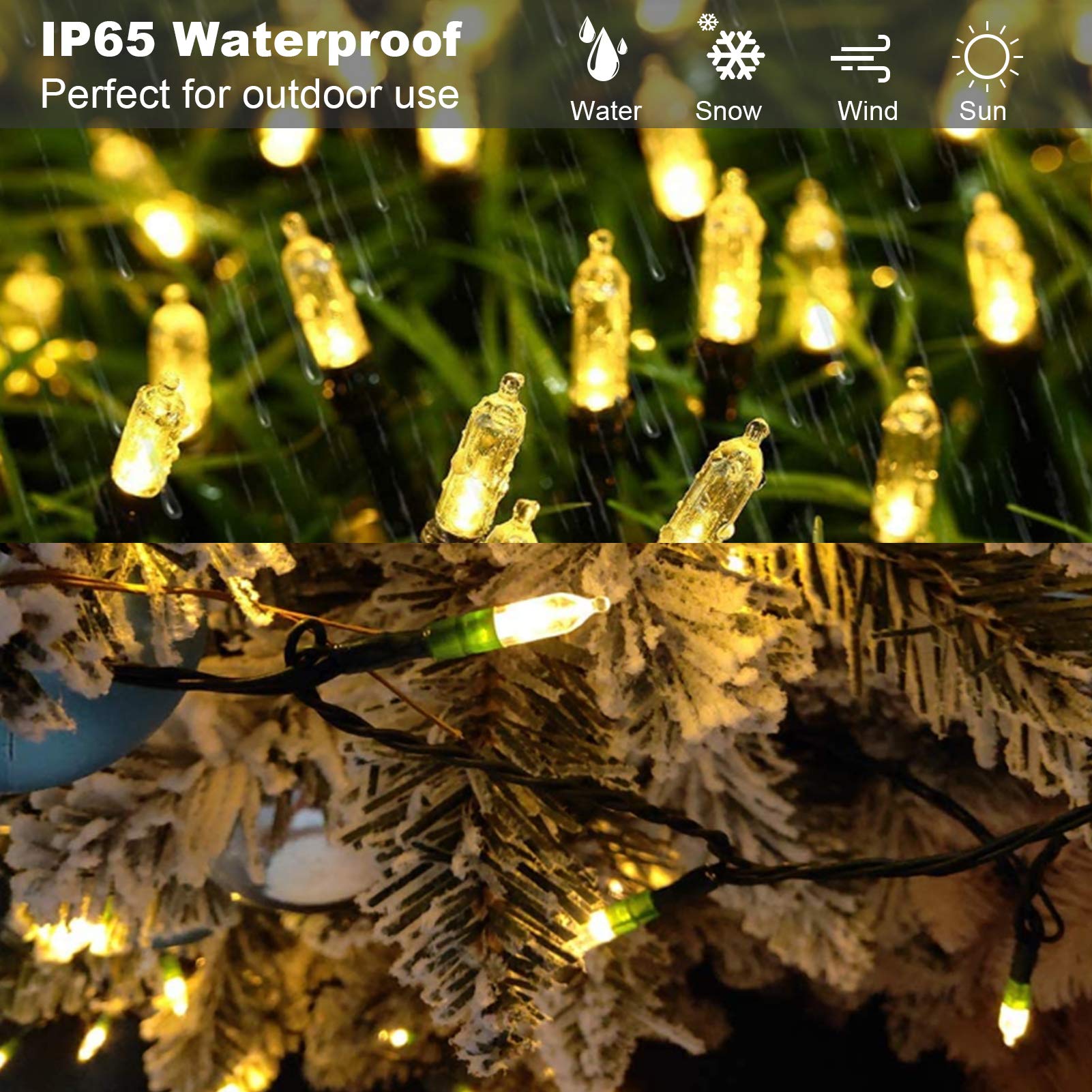 50 LED Battery Operated Christmas String Lights - 18ft Waterproof Fairy Lights with Remote & 8 Modes Timer - Warm White Mini Lights for Indoor Outdoor Xmas Tree, Garden, Wedding, Party Decorations (Perfect for Holiday, Patio, Bedroom, and Landscape Lighting)