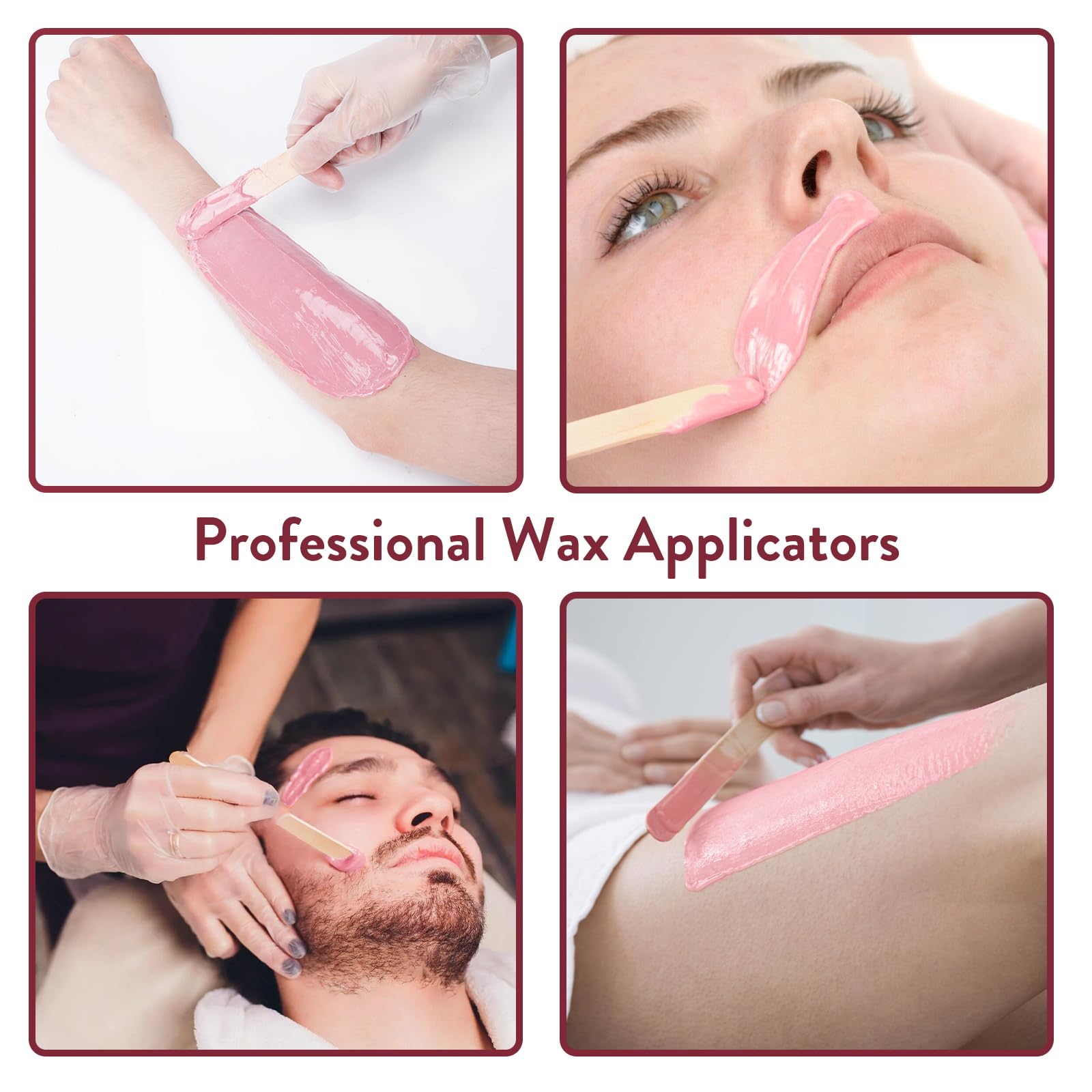 Hard Wax Beads for Hair Removal - 1.65lb Waxing Beads for Coarse Hair, Eyebrows, Bikini, Brazilian & Face + 300 Waxing Sticks & Applicators | At-Home Salon Waxing Kit for Smooth Skin