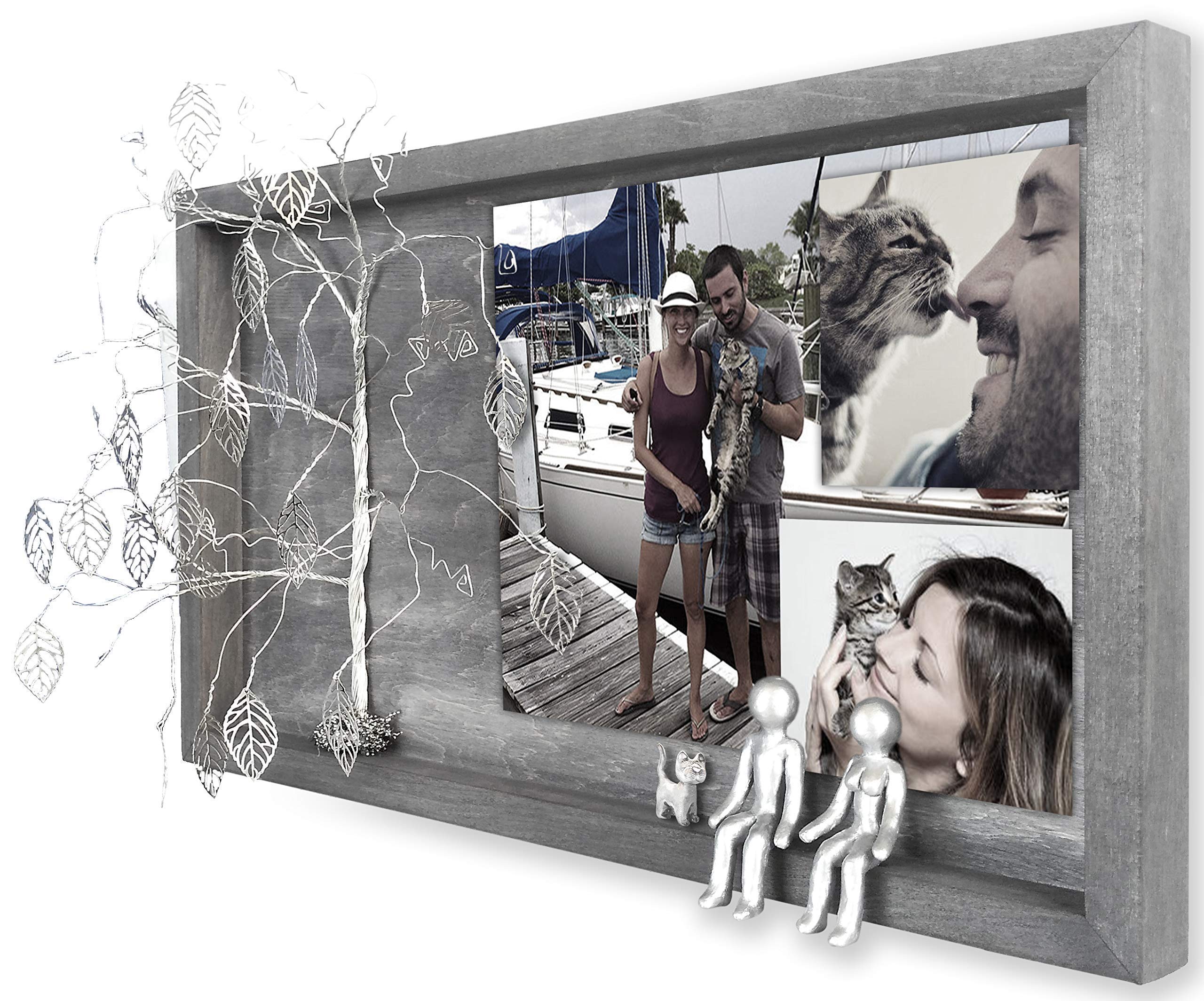 Rainbow Bridge Pet Memorial Picture Frame - Willow Family Tree Collage Shadow Box Display Case - Sympathy Gift for Dog Loss, Grandmother & Family - Perfect for Wall Decor & Pet Remembrance