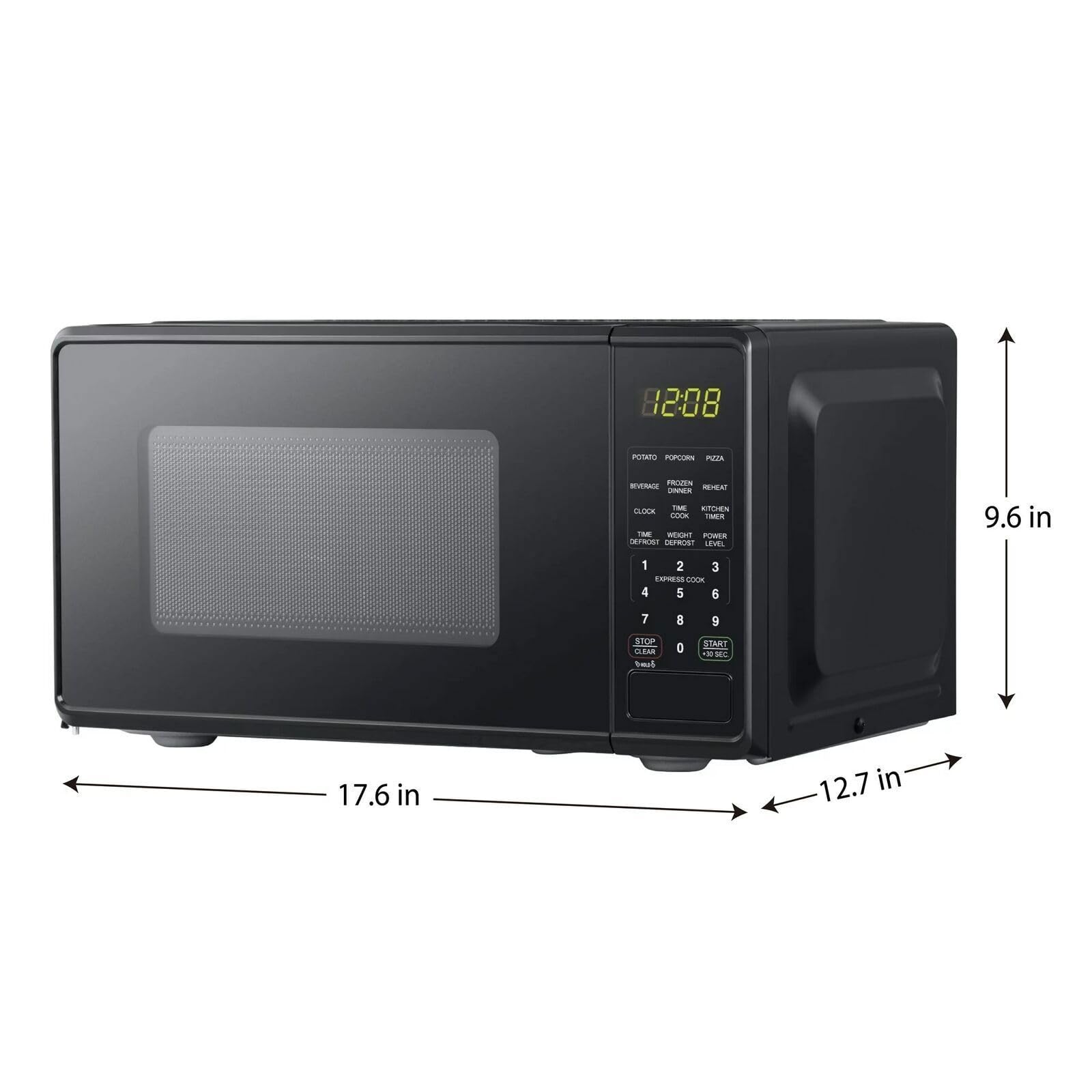 0.7 cu. ft. Compact Microwave Oven - Countertop, Black/White/Red - OEM | Perfect for Small Kitchens, Dorms & Offices