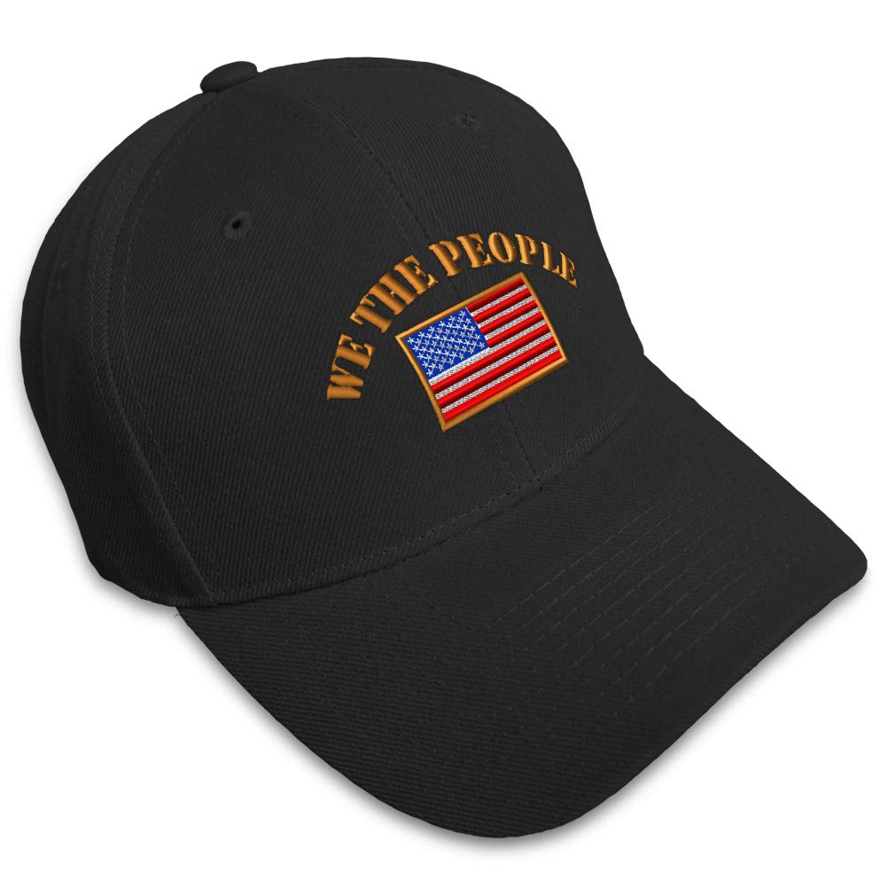 Patriotic Baseball Cap - We The People America Embroidery with Acrylic Country Flags - Perfect for 4th of July, Veterans Day & Political Rallies