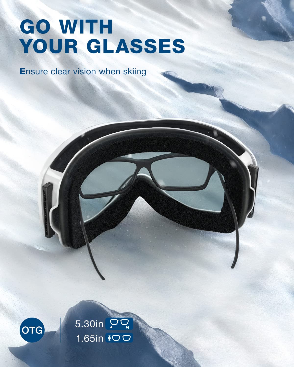 ZIONOR Lagopus Ski & Snowboard Goggles - UV Protection Anti-Fog Snow Goggles for Men, Women & Youth - VLT 8.6% White Frame with Silver Lens - Perfect for Skiing, Snowboarding & Winter Sports