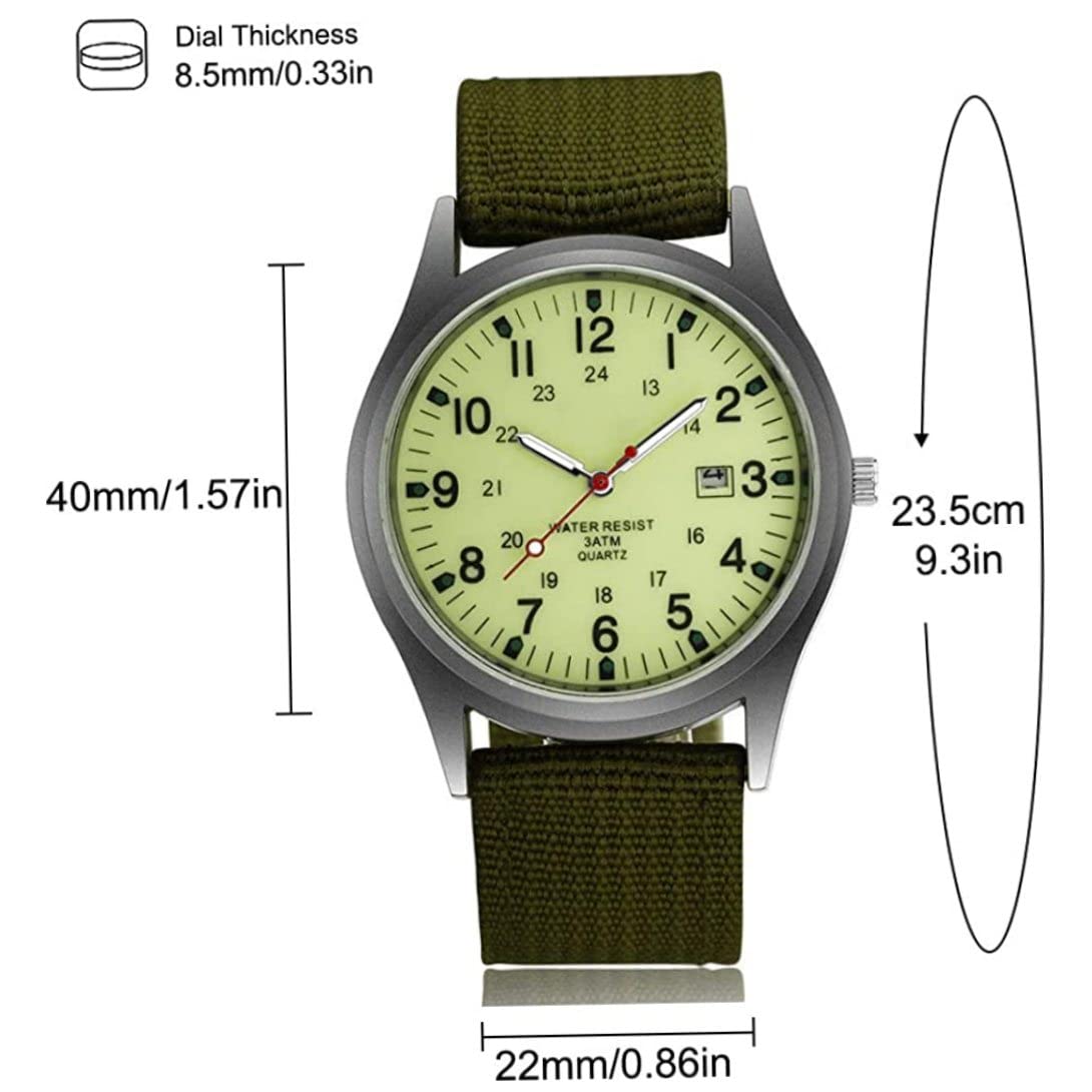 Obelunrp Men's Watches - Waterproof Luminous Army Sport Watch with Calendar, Casual & Fashion Quartz Watch for Men - Perfect for Outdoor Adventures, Work & Everyday Wear