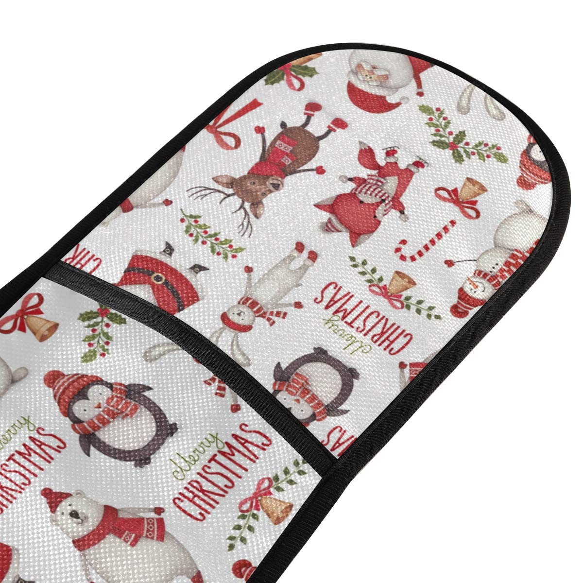 Heat Resistant Christmas Santa Claus Reindeer Oven Mitts - Extra Long 7