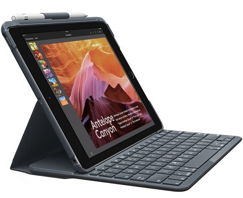 Logitech Slim Folio Keyboard Case for iPad 7th/8th/9th Generation - Protective Cover with Backlit Keys | Perfect for Work, Study & Travel