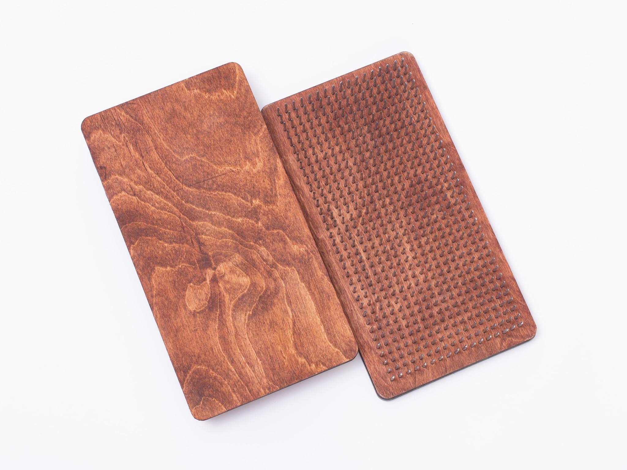 Authentic Handmade Sadhu Nail Board for Yoga & Meditation - Beginner-Friendly Standing Nail Board with Birch Wood & Galvanized Nails (0.33