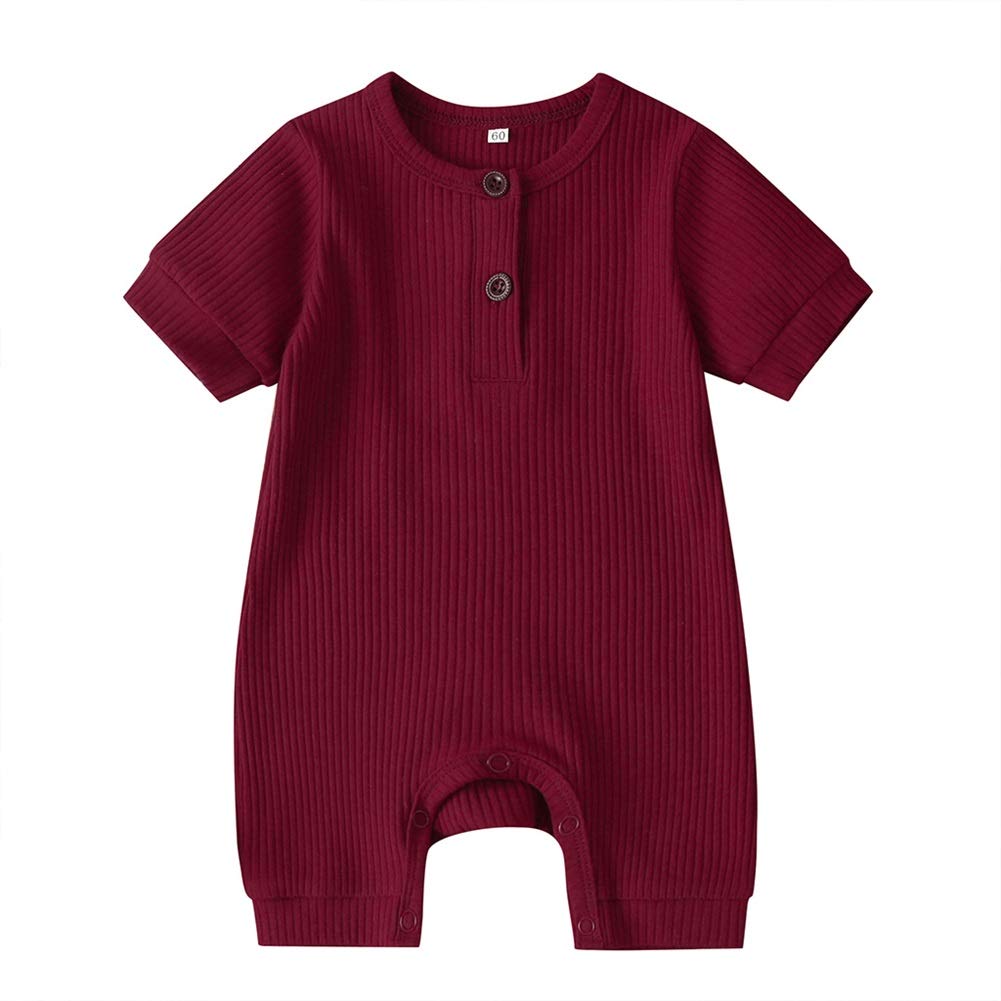 Kayotuas Newborn Baby Ribbed Romper Bodysuit - Soft Knitted One-Piece Jumpsuit for Boys & Girls (0-12 Months) - Perfect for Everyday Wear, Photo Shoots & Special Occasions