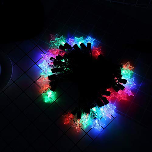 XuetongXT 40LED 6M Star String Lights - Colorful Christmas & Wedding Decor for Outdoor Garden, Party, Curtain - Waterproof & Durable (Warm White) - Perfect for Holiday, Patio, Bedroom, and Landscape Lighting