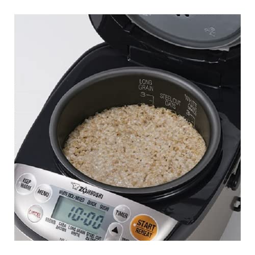 Zojirushi NS-LGC05XB 3-Cup Micom Rice Cooker & Warmer - Stainless Black | Perfect for Small Families & Meal Prep | Compact & Energy Efficient