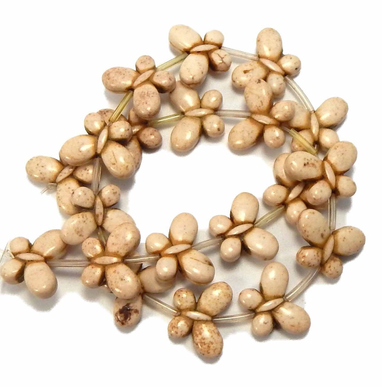 15x20mm White Butterfly Chalk Turquoise Magnesite Beads - 19pcs for Jewelry Making, DIY Crafts, and Bracelet Designs