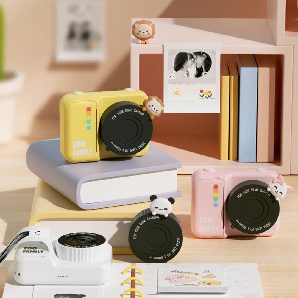 Casio Kids Instant Print Camera - 3 Inch Screen, WiFi HD Digital Camera with 48MP Dual Lens & Thermal Photo Paper (Pink) - Easy to Use & Install - Perfect for Birthday Parties, Travel & Family Memories