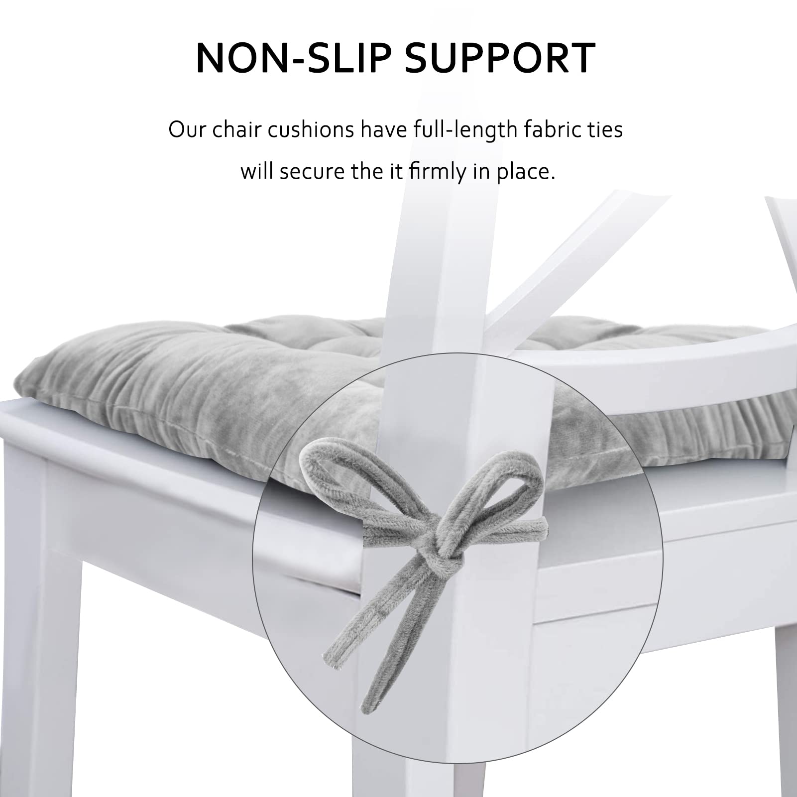ELFJOY 4 Pack Tufted Square Chair Cushions - 16