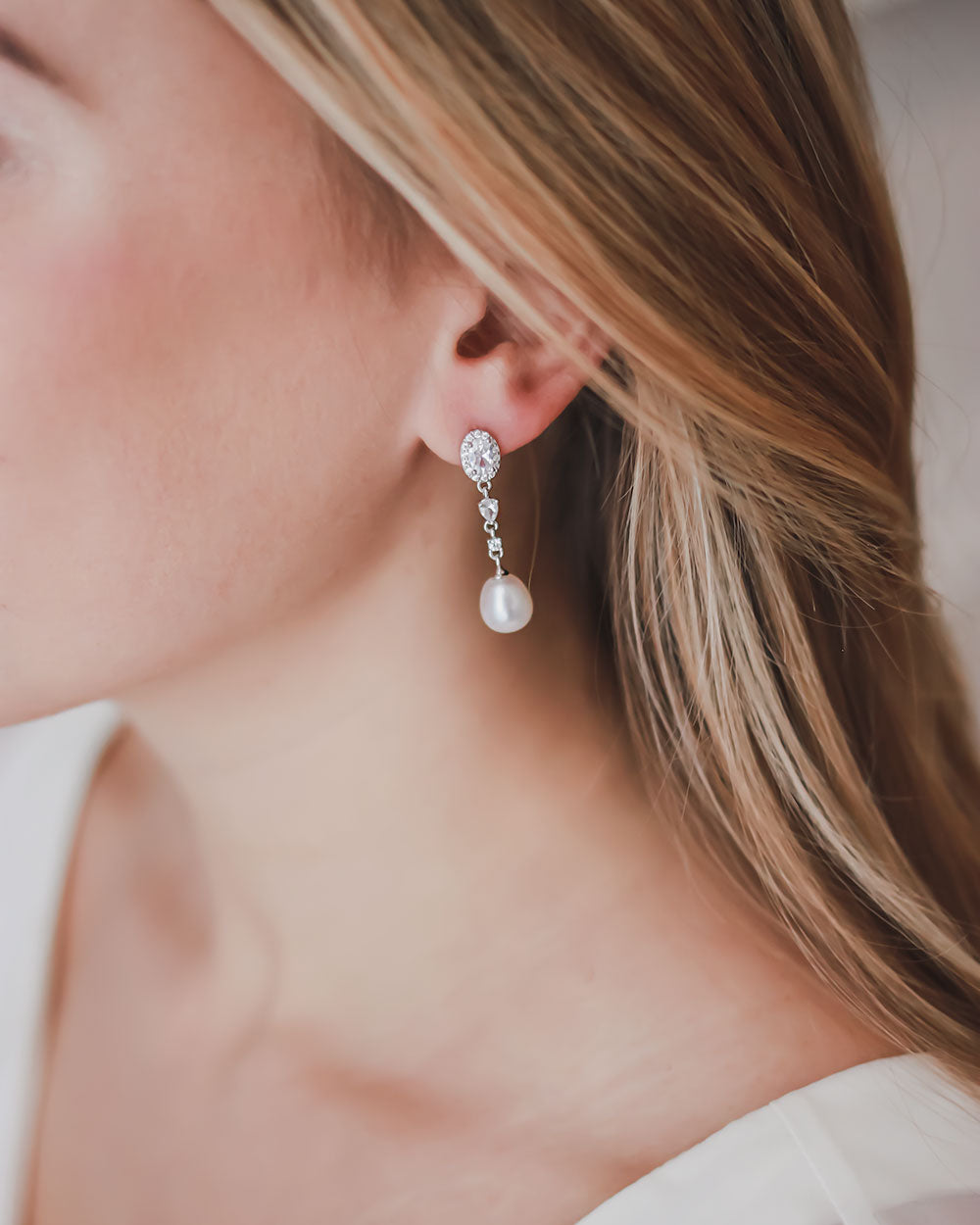 Adele Pearl & Cubic Zirconia Stud Earrings for Women - Elegant Fashion Jewelry for Parties, Weddings & Daily Wear
