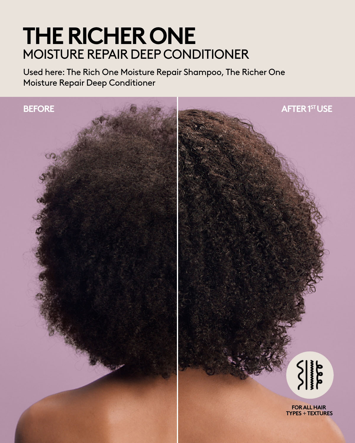 The Richer One Moisture Repair Deep Conditioner for Damaged Hair - Intense Hydration & Repair Treatment for Dry, Frizzy Hair - Perfect for Salon-Quality Hair Care at Home