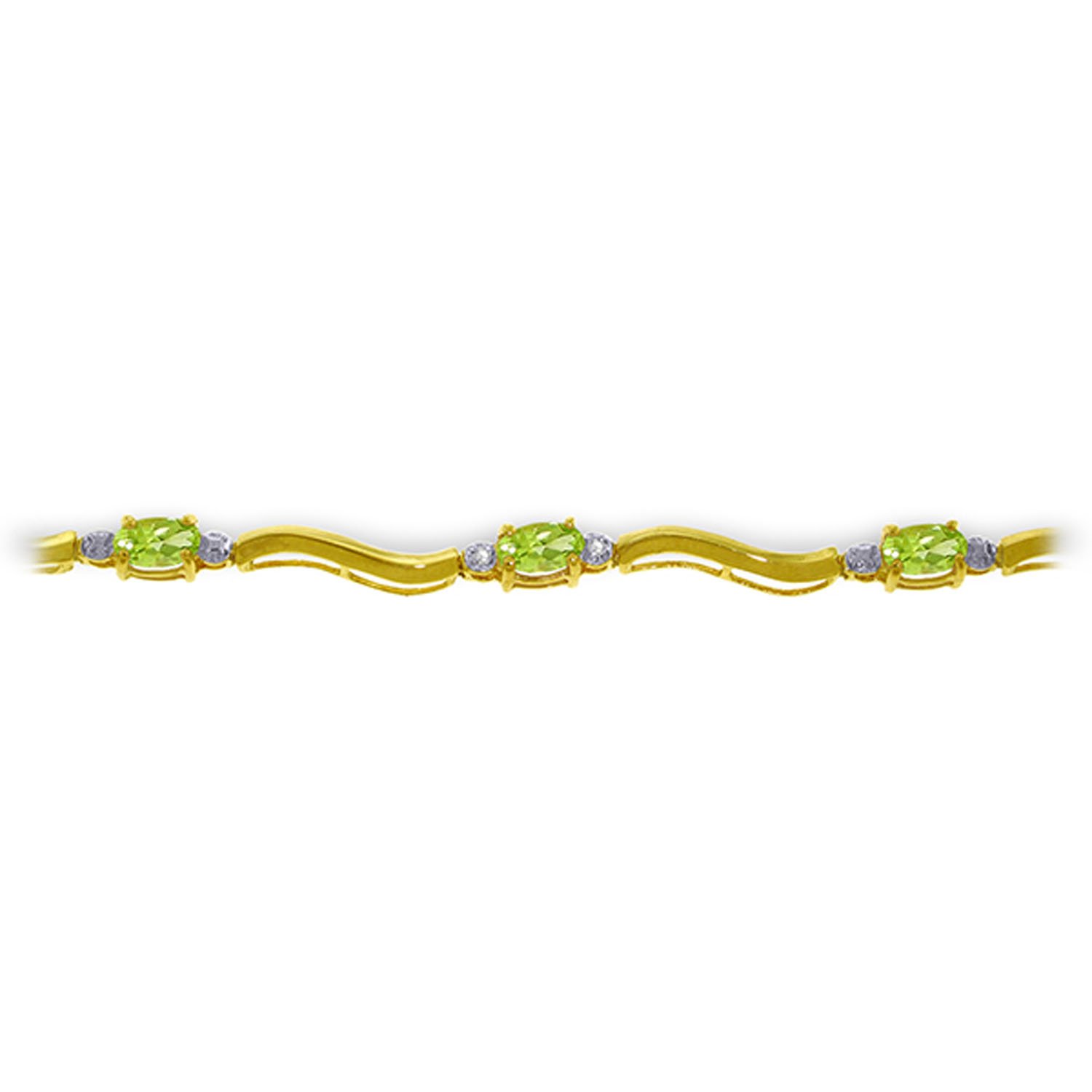 14K Solid Gold Tennis Bracelet with 2.01 CTW Diamonds & Peridot | Elegant Jewelry for Women | Perfect for Weddings, Anniversaries & Special Occasions