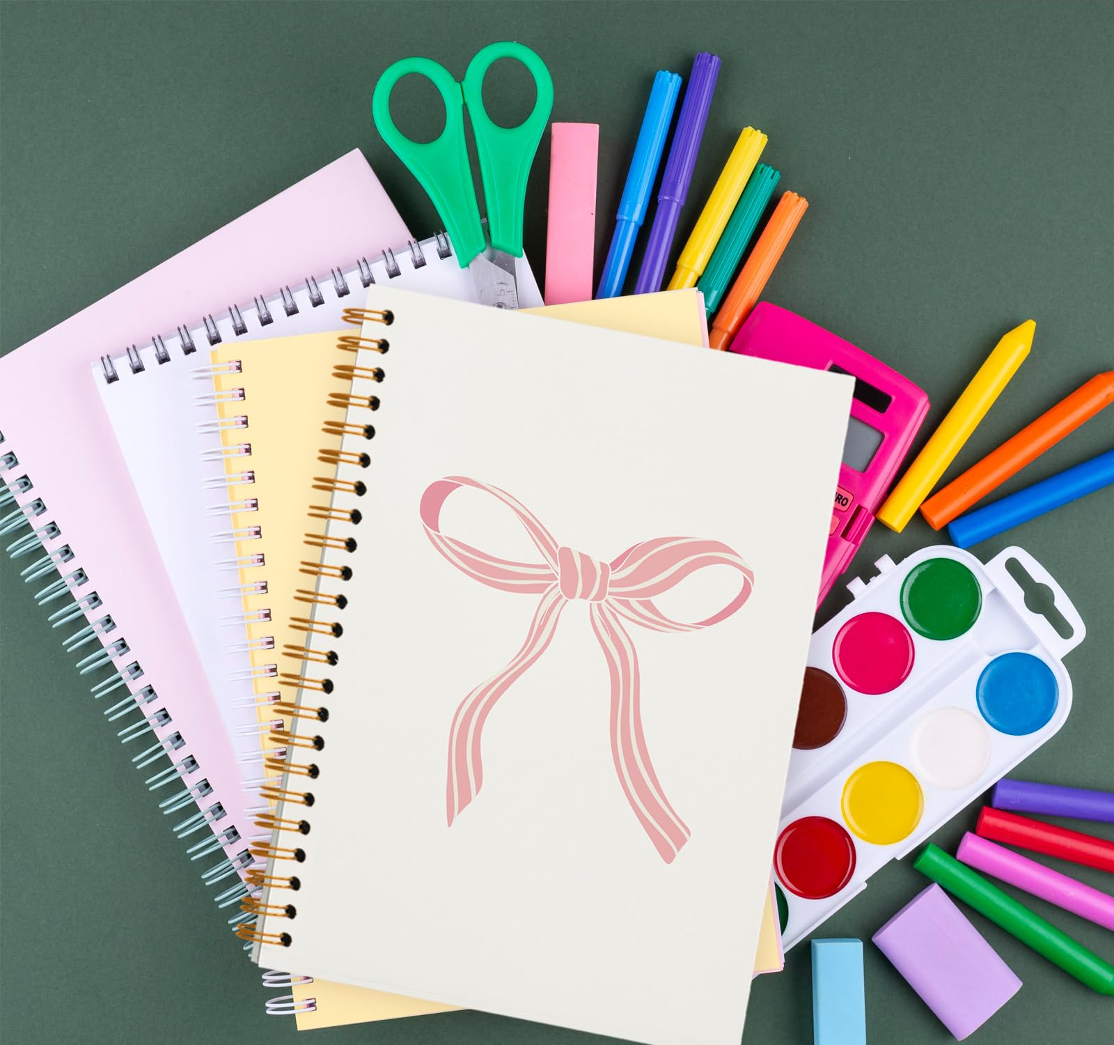 Coquette Pink Bow Spiral Notebook - Aesthetic Preppy Journal for Women & Girls, 5.5 x 8.3 College Ruled Notebook, Perfect for School, Office & Gift Giving