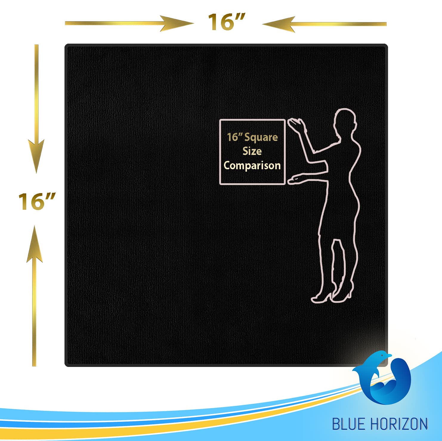 Premium Blue Horizon Microfiber Cleaning Cloths - 36 Pack Ultra Soft Reusable Wash Towels for Car Detailing, Household & Commercial Use | 16x16 Inch Plush Cleaning Rags for Dusting, Polishing & Stain Removal (Black)