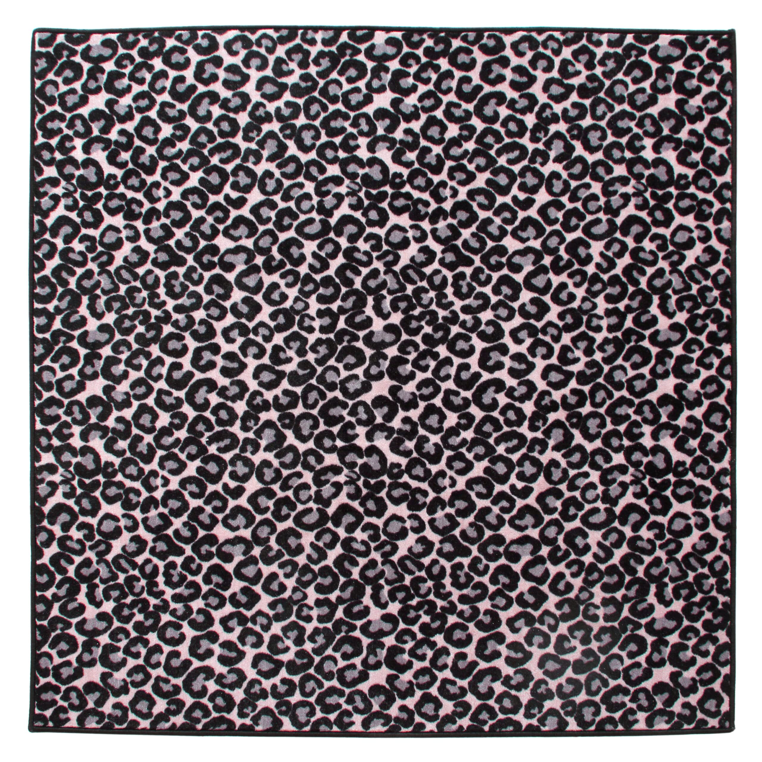 Cheetah Print Area Rug - Soft Nylon Fabric Indoor Rug for Living Room, Bedroom, Doorway - Elegant Animal Print Design, Kid & Pet Friendly - 8' Square - Perfect for Home Decor, Office, or Dorm