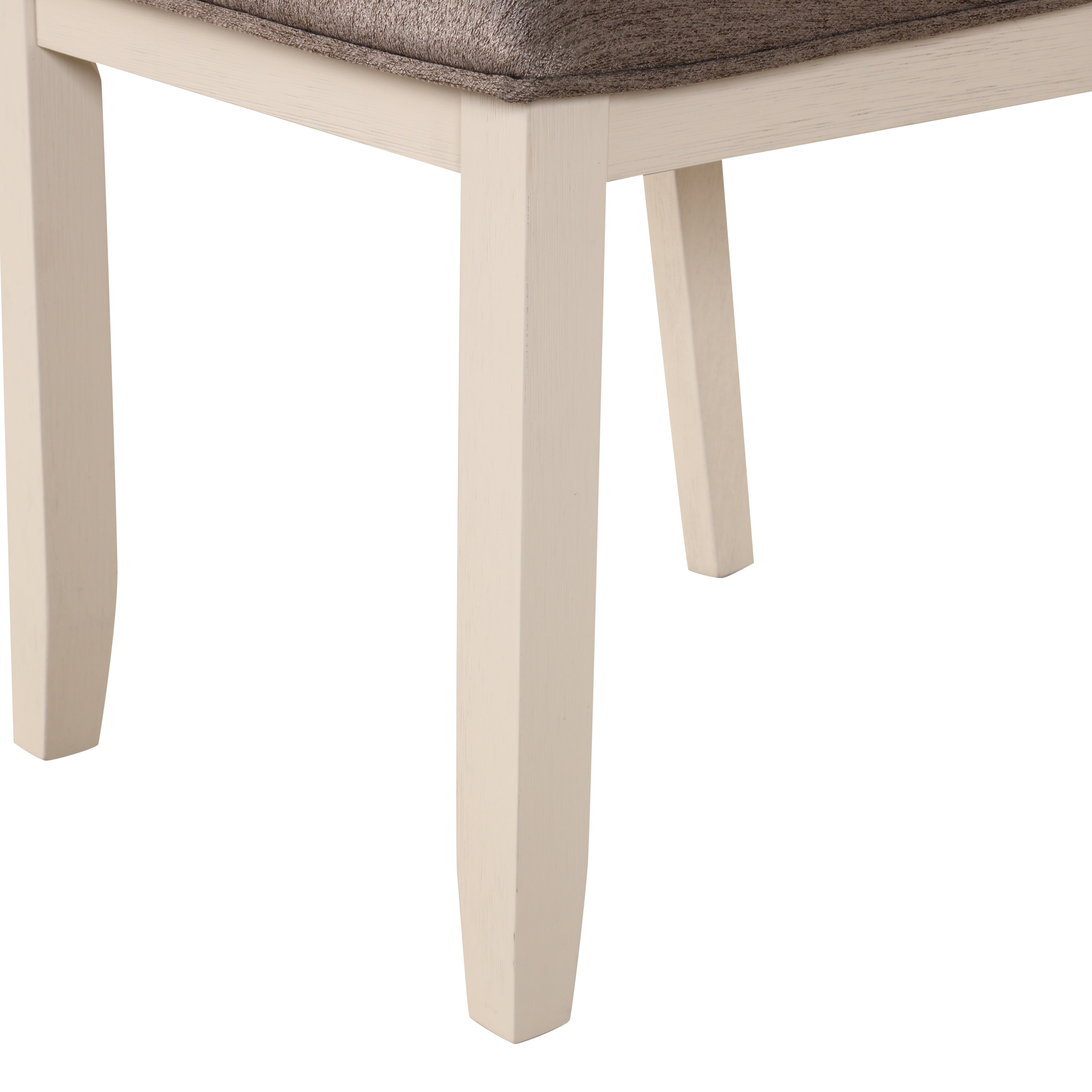 Roundhill Furniture Fasena 6-Piece Rustic Dining Set with Trestle Table, 4 Chairs & Bench in Gray & Off-White - Perfect for Farmhouse Kitchens, Dining Rooms & Outdoor Entertaining