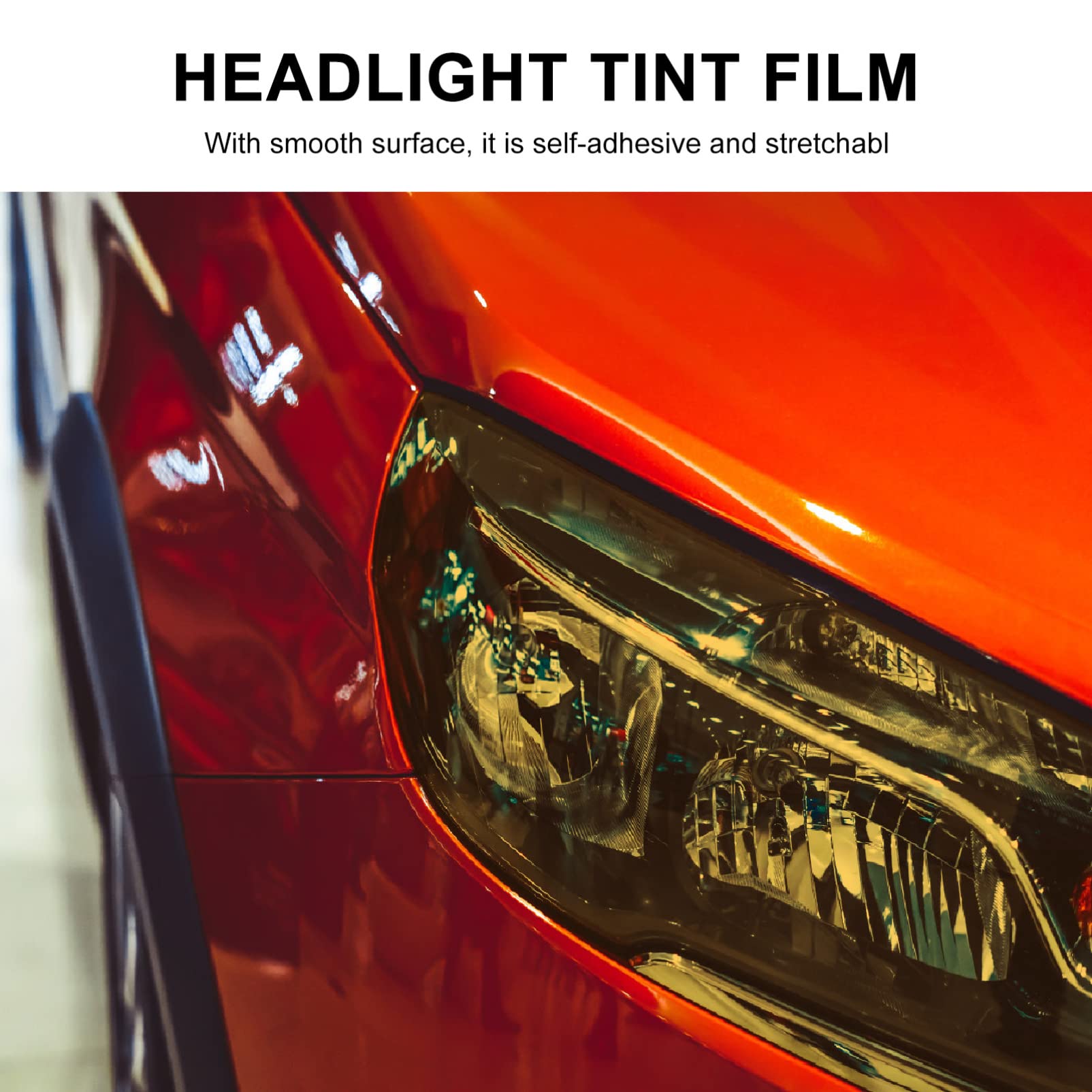 High-Performance Car Headlights & Tail Lights - LED Fog Lights with Orange Vinyl Tint Stickers for Enhanced Visibility & Style - Perfect for Night Driving, Off-Road Adventures & Car Customization
