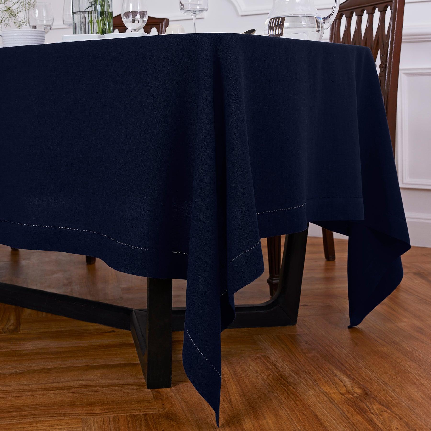 Elegant Sonoma Hemstitch Tablecloth - Premium Cotton Dining Table Cover for Formal Dinners & Special Occasions