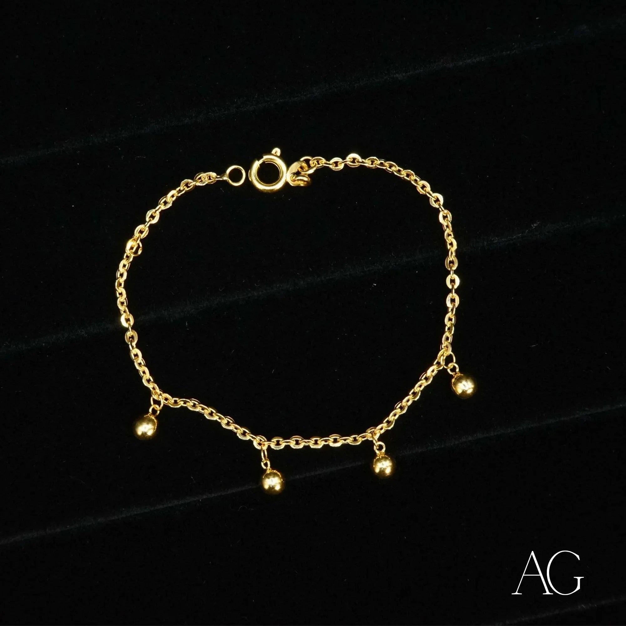 18K Gold Beaded Bracelet for Kids - Elegant & Durable Jewelry for Birthdays, Gifts & Special Occasions