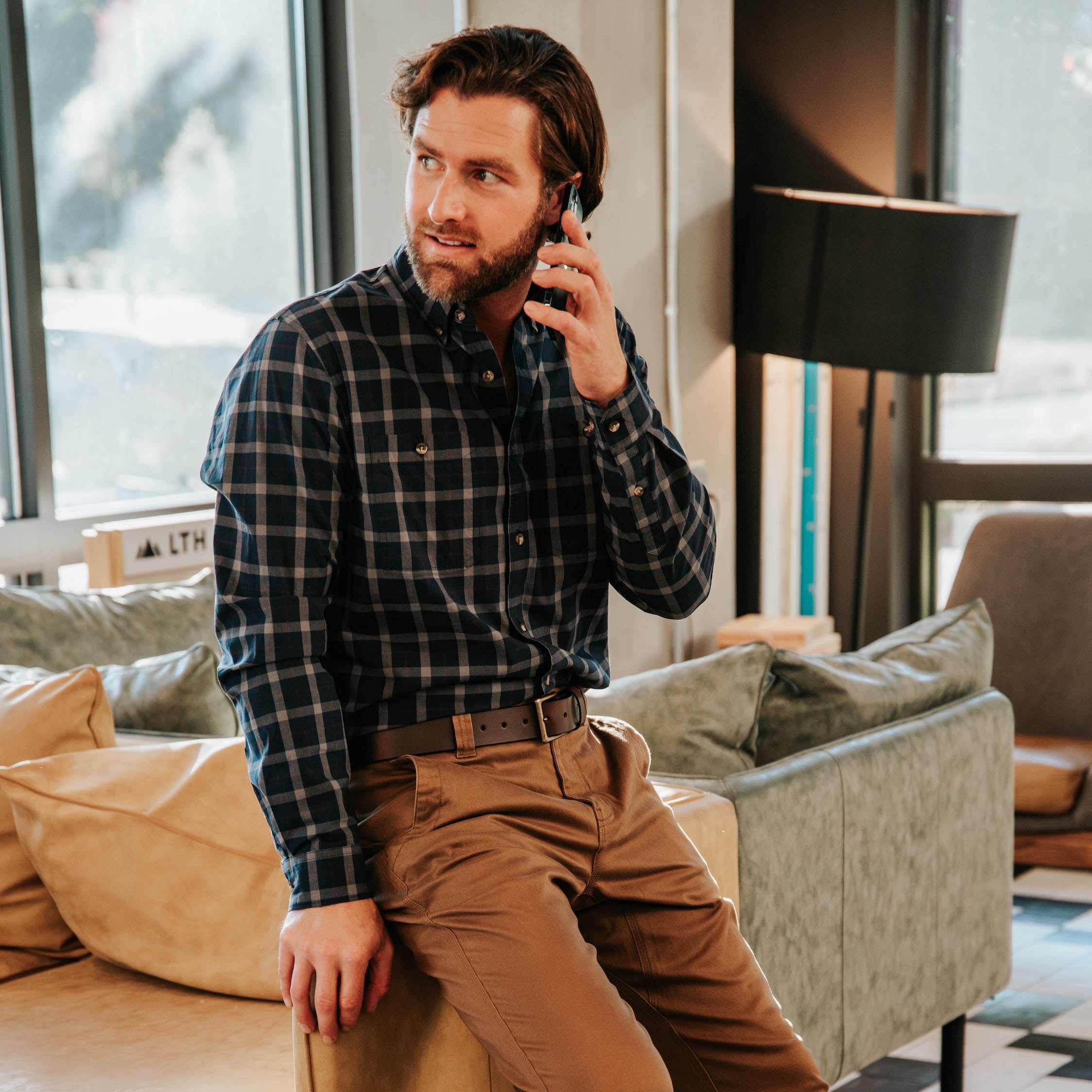 Midtown Long Sleeve Woven Shirt for Men - Comfortable Casual Button Down Shirt | Perfect for Office, Business, and Everyday Wear