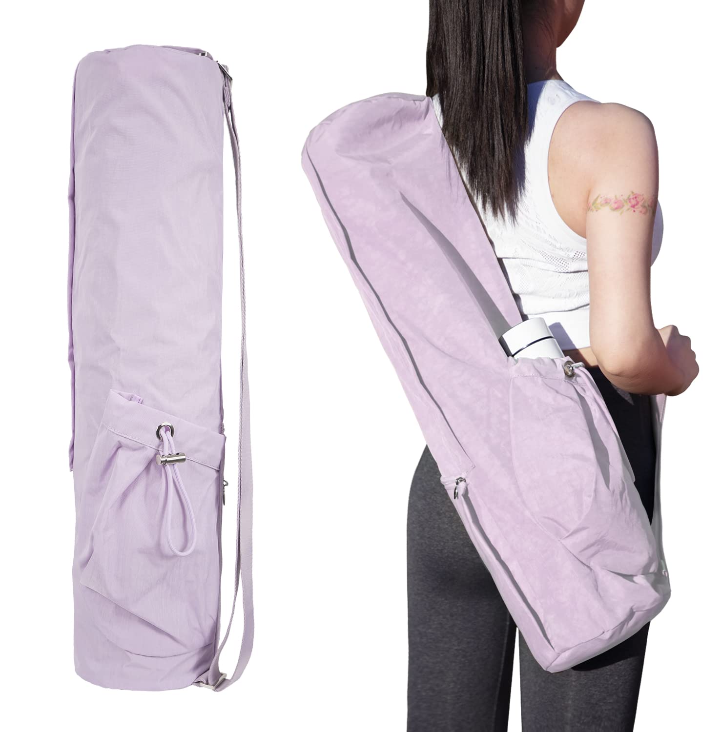 Premium Waterproof Yoga Mat Bag with Multi-Pockets & Adjustable Strap - Fits 1/4