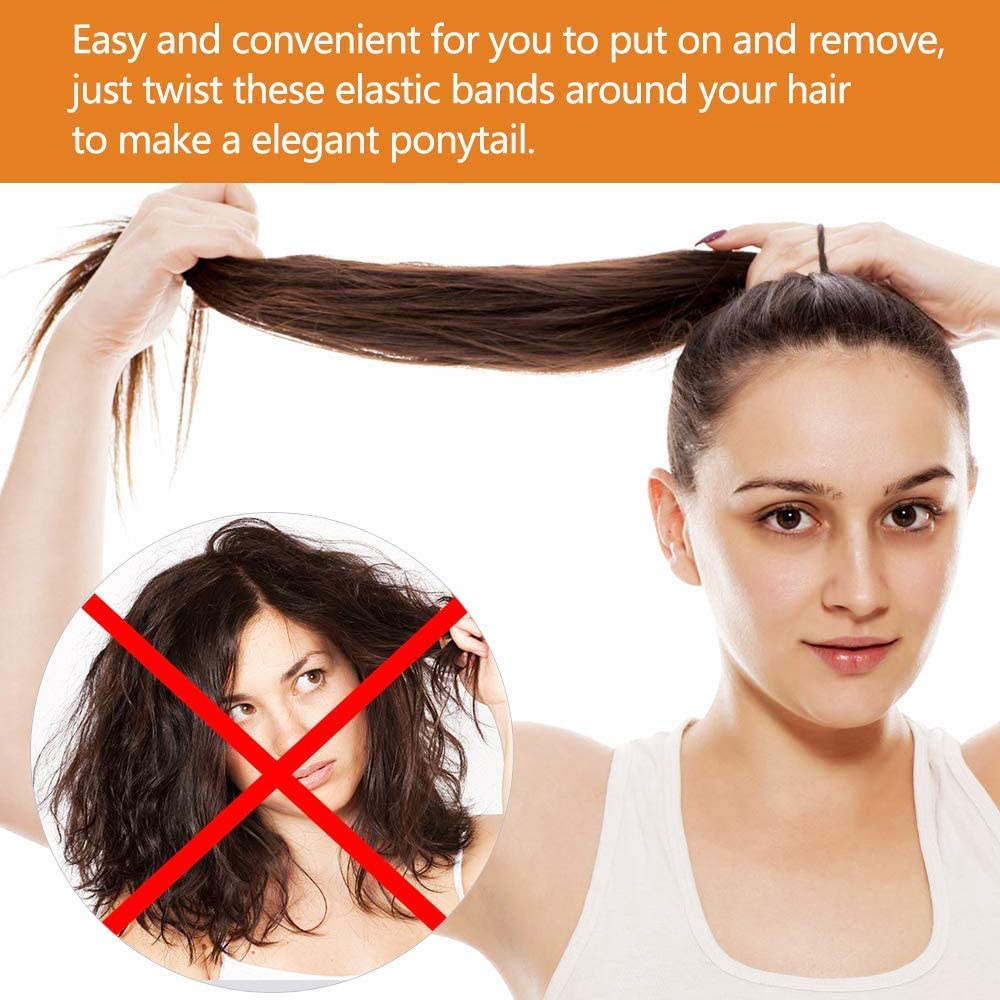 Nyamah Sales 50 PCS Black Hair Rubber Bands - No Snap Hair Ties for Braiding, Ponytails - Soft Elastic Hair Holders for Women, Kids & Baby Girls | Perfect for School, Work, Gym & Daily Styling