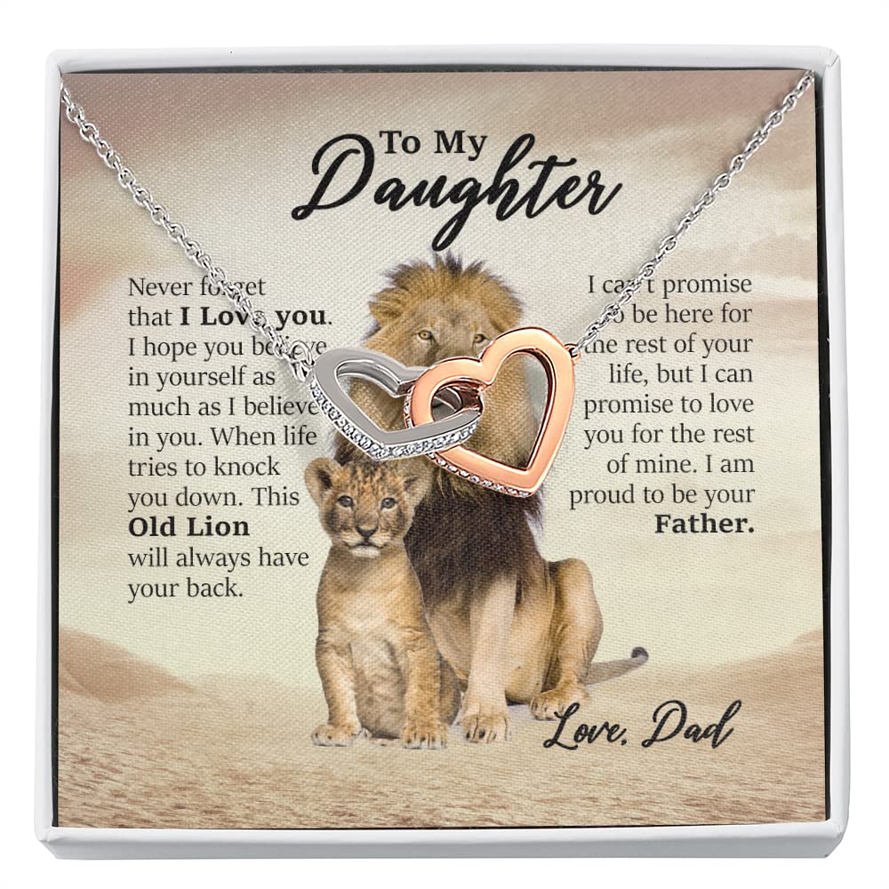 Lion Dad and Daughter Necklace - Heartfelt Gift from Father to Daughter for Birthday, Graduation & Special Occasions | Father-Daughter Jewelry Keepsake for Bonding Moments