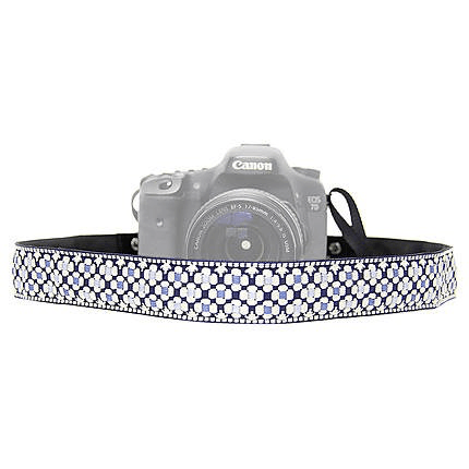 Fashionable Daisy Dot Blue Camera Strap for DSLR & Mirrorless Cameras - Perfect for Travel, Photography & Everyday Use