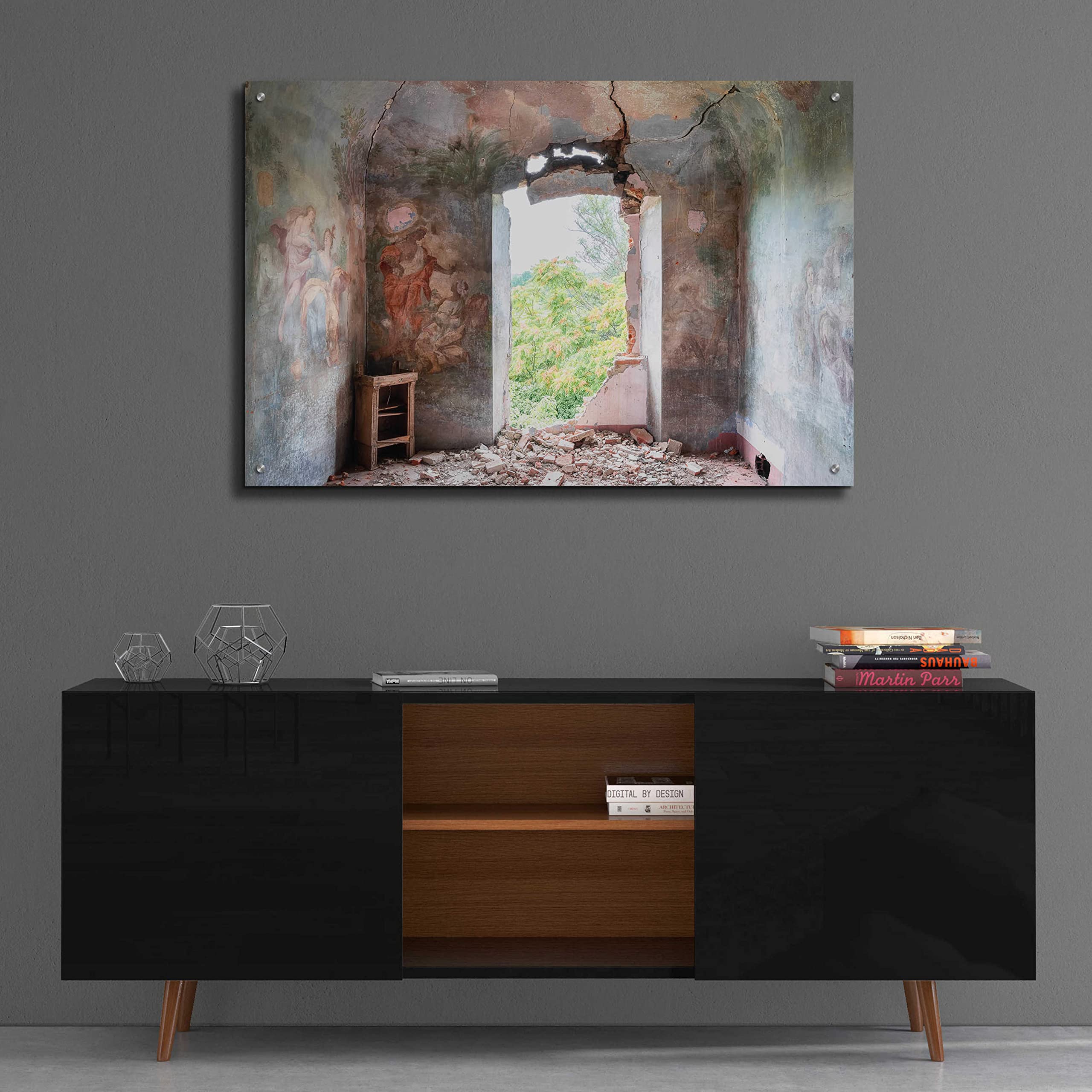 Roman Robroek 'Crack in The Wall' Acrylic Glass Wall Art - 36x24 Inches Modern Abstract Painting for Living Room, Bedroom & Office Decor
