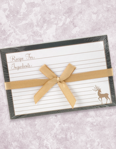 Elegant Gold Deer Recipe Cards - Perfect for Kitchen Organization, Cooking Gifts & Holiday Recipes | Rustic Farmhouse Style